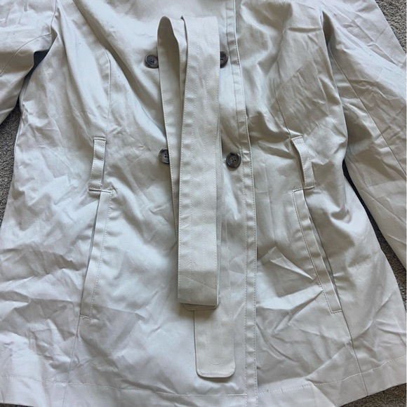 Brooks Brothers Trench Coat Hip Length Stretch Sz 4 Belted Cotton - Picture 3 of 5